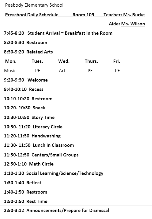 Daily Schedule